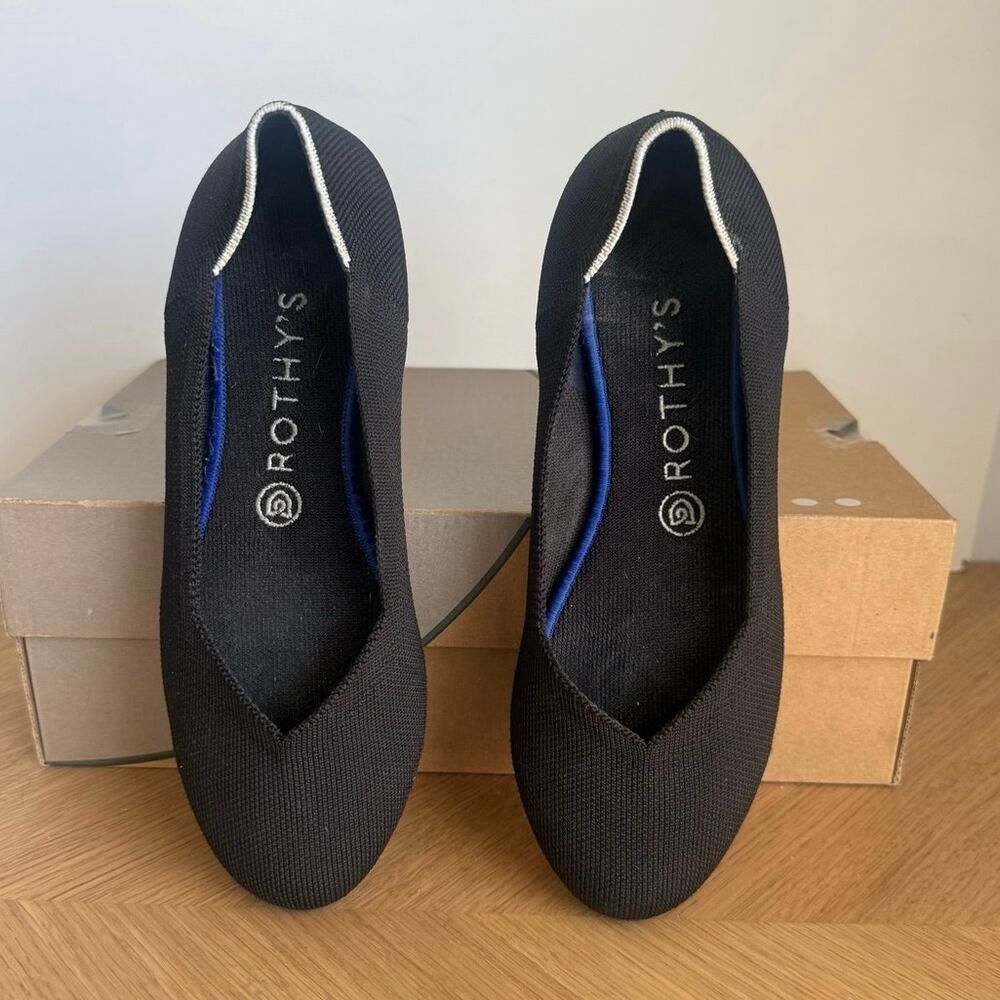 Rothy’s The Flat Round Toe ‘Black’ Women Ballet Flats- SZ 8.5